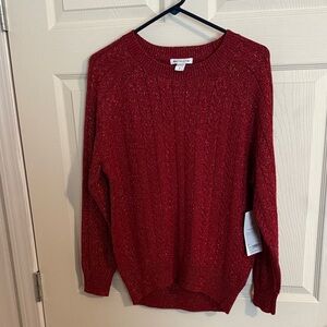 Athleta Crossroads Crew Sweater Sparkling Red - NWT - small